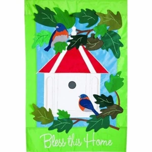 ** OFFENE FLAGGE ** Bless This Home 168636 immergrüne Applikation Gartenflagge 12,5” x 18” - Bild 1 von 1