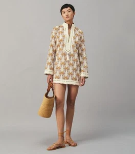 Tory Burch Tory Tunika M Sand Deko Crane Geo Resort Swim Cover Up - Bild 1 von 10