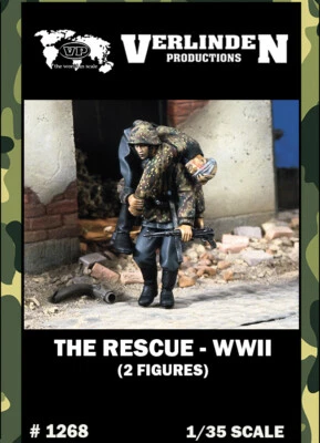 1/35 WWII Germany Soldiers "The Rescue" (2 Figures) VERLINDEN #1268 Model Kits - Image 1 of 2