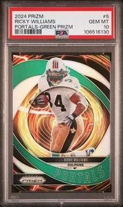 2024 Prizm Portals Green Prizm PSA 10 Ricky Williams Miami/New Orleans - Picture 1 of 2