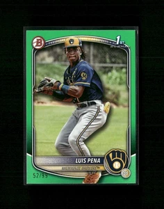 2025 Bowman #BP-38 Luis Pena Prospects Green #/99 Brewers 251018 - Bild 1 von 2