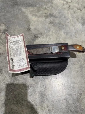 EUA Winchester 670 talheres grama azul caça herança faca display caixa aberta - Imagem 1 de 4