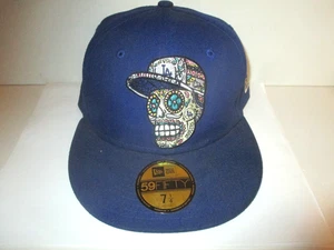 L.A. DODGERS NEW ERA 59 FIFTY DAY OF THE DEAD SUGAR SKULL CAP HAT FIT 7 1/4 USED - Picture 1 of 11