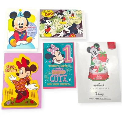 Hallmark bundle of 5 Paper Wonder Disney Mickey Pop Up Xmas Card. Mickey Minnie - Image 1 of 4