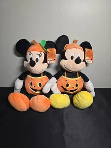 Disney Mickey and Minnie Halloween Pumpkin Pair. 20" Plush with Tags! - Picture 1 of 3