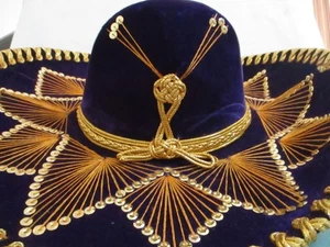 Pigalle Mexican 18" Sombrero Mariachi Hat XXXXX XX Purple/gold - Picture 1 of 5