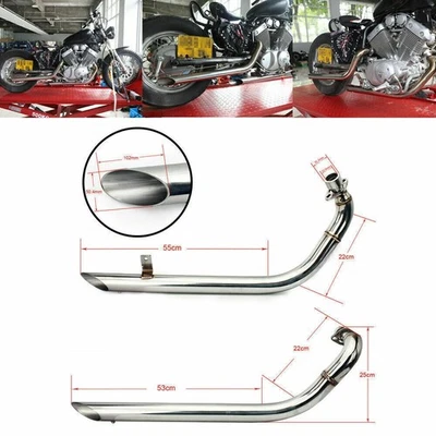 Silenciador silenciador tubos de escape dobles Virago 535 400 para Yamaha XV535 XV400 87-04 Foto 1 de 4