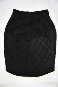 JEAN CLAUDE JITROIS VINTAGE Black SUEDE High Waist Fitted Pencil Skirt XS - Picture 1 of 12
