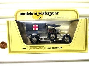 MATCHBOX XRare LESNEY YESTERYEAR Y13 CHARCOAL Roof 1918 GOLD CROSSLEY RAF TENDER - Picture 1 of 10