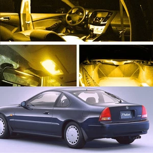 Xenon Yellow LED Light Bulb Interior Package Kit For Honda Prelude 1992 - 1996 - Picture 1 of 1