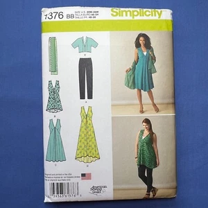 Simplicity 1376 Women's Jacket Dress Tunic Scarf Knit Leggings Size 20W-28W FF - Imagen 1 de 4