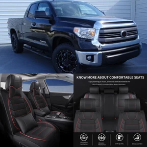 For Toyota Tundra Full Car Cover PU Leather Front Rear 5-Seat Cushion 4 Season - Foto 1 di 8