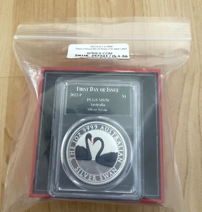 2022 Australia Swan Colorized 1 oz Silver FIRST ISSUE PCGS FDOI First Day MS70 - Picture 1 of 7