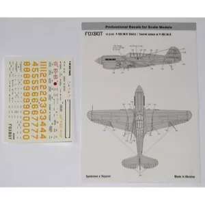 FOXBOT 32-011 Scale 1:32 Decals Stencils for Curtiss P-40E/M/K for scale model - Picture 1 of 24