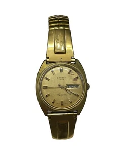 Vintage Croton 1878 Gold Tone Stretch Strap Aquamatic Men's Watch Swiss Made - Picture 1 of 7