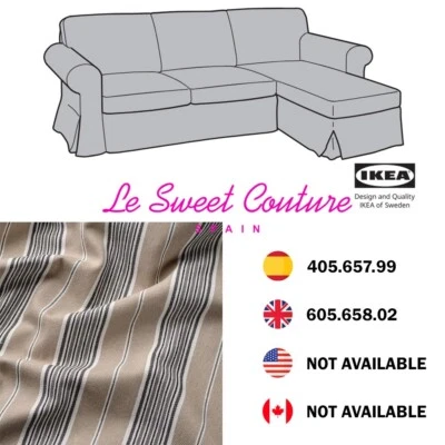 IKEA EKTORP Cover for 3-seat sofa w chaise longue, Karlshov beige/multicolour - Image 1 of 4