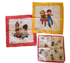 Vintage Children’s Hankies / Handkerchiefs Lot Of 3, Washed - Picture 1 of 4