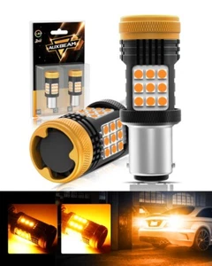 AUXBEAM 1157 2357 LED Front Turn Signal Light Bulbs Amber Yellow No Hyper Flash - Bild 1 von 12