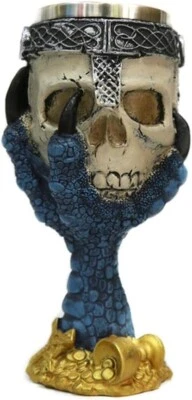 Horrible copa calavera acero inoxidable resina gótica gótica garra retro copa de vino Foto 1 de 4