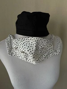Wonder Work Stretch Comfort Professional Work Scrub Hat/Cap & Black/White Polka - Picture 1 of 11