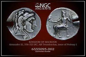 ALEXANDER III el GRAN moneda griega antigua 336-323 a.C. NGC F Tetradracma. A1052 - Imagen 1 de 8