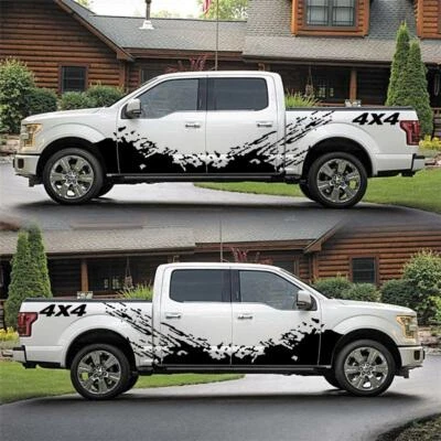  2x Racing Mud Splash Side Door Skirt Stripes Decal Stickers for Sport Race Car  - Image 1 of 4