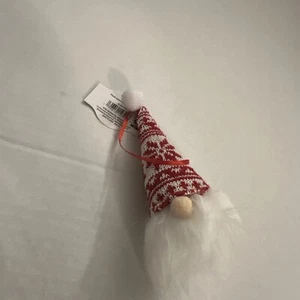 New Red Santa Hat Gnome Christmas Ornament Faceless Bodyless - Picture 1 of 2
