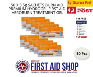 50 X 3.5g SACHETS BURN AID PREMIUM HYDROGEL FIRST AID AEROBURN TREATMENT GEL - Picture 1 of 1