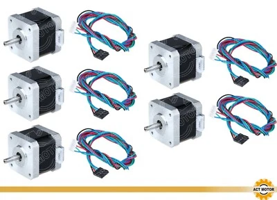 ACT MOTOR 5PCS Nema17 17HS5425L20P1-X2 Schrittmotor 2.5A 48mm 70oz-in D-Shaft Connector