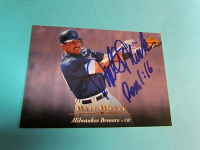 1995 Upper Deck Matt Mieske autographed Baseball Card Beckett Pre CERT - Image 1 of 2