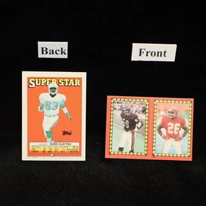 1988 Mark Clayton #31 BACK #12 / 209 Mike Singletary Paul Palmer FRONT Sticker - Picture 1 of 1