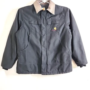 Vtg Carhartt C26 Arctic Duck Jacket Men XL? Black Quilt Lined Chore Barn Coat   - Picture 1 of 23