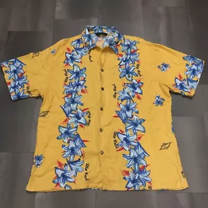 CAMISA HAWAIANA VINTAGE Rip Curl Manga Corta Surf Amarillo y Azul Para Hombre Talla XL - Imagen 1 de 13