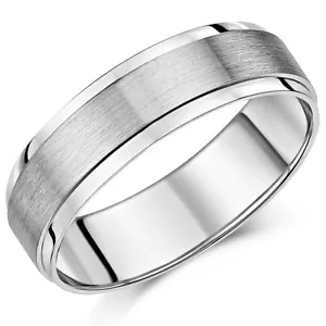 Palladium Ehering 500 gebürstete und polierte Oberfläche 5 mm 6 mm Ring - Bild 1 von 4
