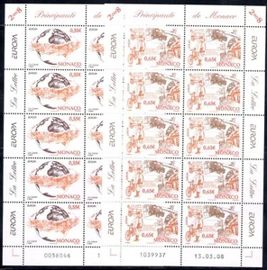2008 EUROPE CEPT Monaco, 1 mini sheet of 10 securities, MNH** - Picture 1 of 1