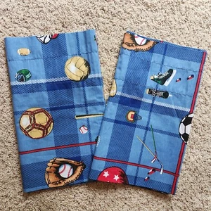 2 Sports Window Valance Kids Baseball Football Soccer Hockey WIDE 85x17.5 EA - Picture 1 of 8