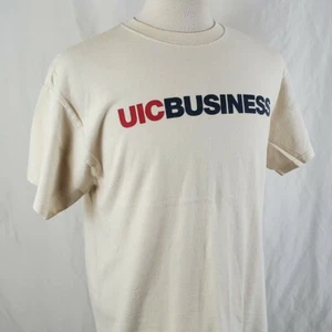 Camiseta UIC Business Para Hombre Grande Crew Algodón Doble Cara Gráficos Chicago, IL - Imagen 1 de 6