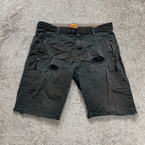 Timberland Bermuda Denim Pantaloncini Uomo Nero Cotone Lavaggio Scuro Slim Conico 34x10