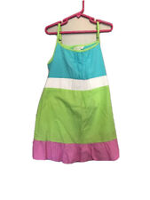 Garnet Hill Girls Multi-Color Colorblock Spring Spaghetti Strap Tank Top Size 14