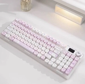 New Mechanical Gaming Keyboard 95 Keys Backlit LED Wireless Bluetooth Key Caps - Picture 1 of 2