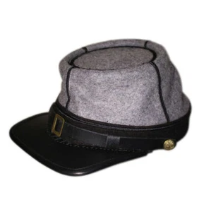 Guerra Civile Confederata Carolina del Sud Kepi, Grigio con Fascia Nera e 1 Fila Nera - Foto 1 di 2