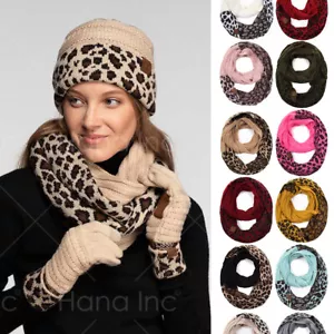 C.C Women's Animal Cheetah Print Infinity Loop Winter Warm Scarf Neck Warmer - Picture 1 of 33