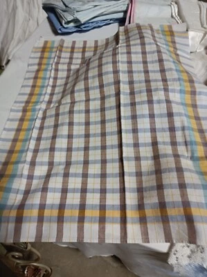 12 TORCHONS coton écru à carreaux  62 x 50 VINTAGE cotton cloth - Photo 1/2