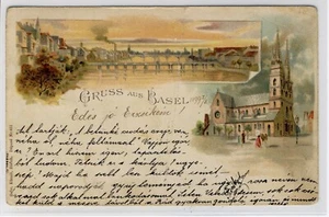 AK Basel, Münster, Litho 1899 - Imagen 1 de 2