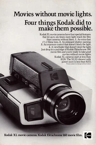 Kodak XL Movie Camera Ektachrome 160 Film Vintage Print Ad 1974 - Picture 1 of 4
