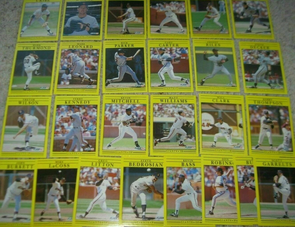 SF GIANTS 1991 FLEER CARDS Your Pick of Singles Will Clark Matt Williams +more - Image 1 of 1