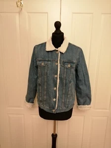 Fishbone Sister Damen TEDDY Sherpa Jeansjacke Gr. S blau - Bild 1 von 13