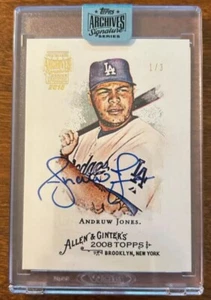 Andruw Jones 2018 Topps Archives Signature Series Signed Auto Dodgers 1/3 SSP 🔥 - Picture 1 of 2