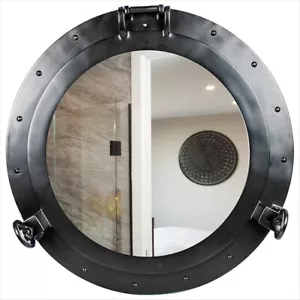 Specchietti da parete oblò nautico nero opaco premium - Foto 1 di 4