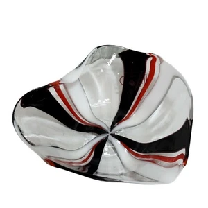 Oggetti Italy Art Glass Bowl Red Black White Swirl Design Centerpiece Decor - Bild 1 von 10
